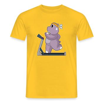 Hippopotamus Jogger Jogging Sports - Men's T-Shirt - yellow - Front - AI Model Male 178 dark (178cm)
