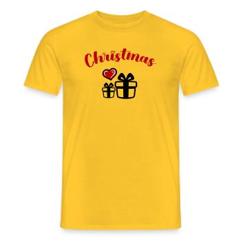 Christmas - Men's T-Shirt - yellow - Front - AI Model Male 178 dark (178cm)