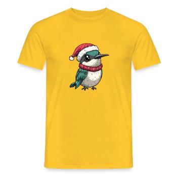 colibri oiseau Noël - T-shirt homme - jaune - Devant - AI Model Male 178 dark (178cm)