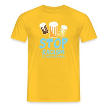Stoppt Rassismus Alle Biere sind gleich - lustiger Spruch - Männer T-Shirt - Gelb - Vorne - AI Model Male 178 dark (178cm)