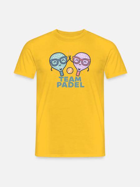 Duell Padel Freundliche Maskottchen Bunt - Männer T-Shirt - Gelb