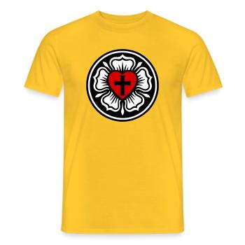 Lutherische Rose - Männer T-Shirt - Gelb - Vorne - AI Model Male 178 dark (178cm)
