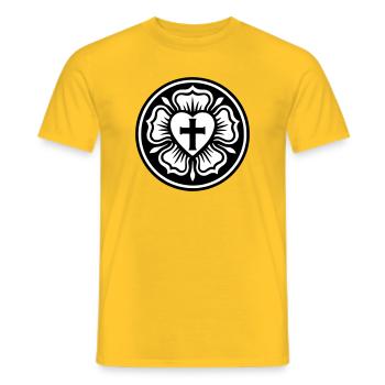 Lutherische Rose - Männer T-Shirt - Gelb - Vorne - AI Model Male 178 dark (178cm)