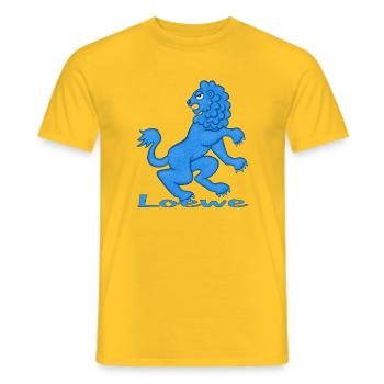 Signe du zodiaque Lion bleu - T-shirt homme - jaune - Devant - AI Model Male 178 dark (178cm)