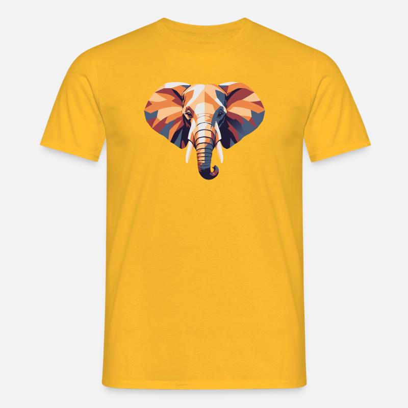Elefant_farbe_poly - Männer T-Shirt - Gelb