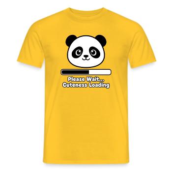 Panda Ladebildschirm Kuscheltier - Männer T-Shirt - Gelb - Vorne - AI Model Male 178 dark (178cm)