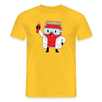 Lab Hero Jam Bottle Cartoon - Men's T-Shirt - yellow - Front - AI Model Male 178 dark (178cm)