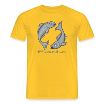 Sternzeichen Fische - Männer T-Shirt - Gelb - Vorne - AI Model Male 178 dark (178cm)