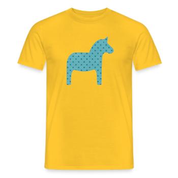 Horse Dala Horse Polka Dot Swedish Christmas - Men's T-Shirt - yellow - Front - AI Model Male 178 dark (178cm)