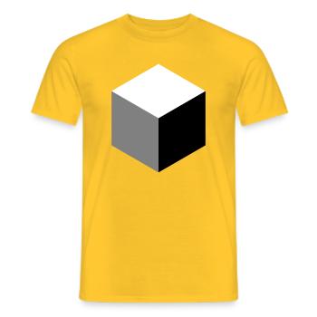 Geometrische Würfel-Silhouette - Männer T-Shirt - Gelb - Vorne - AI Model Male 178 dark (178cm)