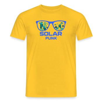 Solarpunk Vision - Men's T-Shirt - yellow - Front - AI Model Male 178 dark (178cm)