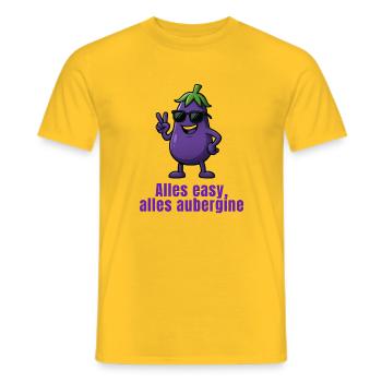 Aubergine - Everything easy - Men's T-Shirt - yellow - Front - AI Model Male 178 dark (178cm)
