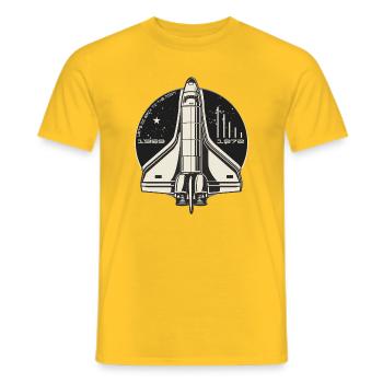 Back to the Moon - vintage retro space design - Men's T-Shirt - yellow - Front - AI Model Male 178 dark (178cm)