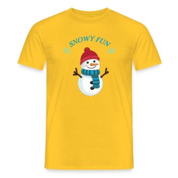 Bonhomme de neige amusant - T-shirt homme - jaune - Devant - AI Model Male 178 dark (178cm)