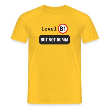 Level B1, but not dumm - Männer T-Shirt - Gelb - Vorne - AI Model Male 178 dark (178cm)