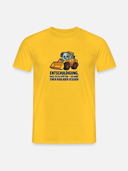 Radlader Spruch – Lustiges Bauarbeiter Motiv - Männer T-Shirt - Gelb