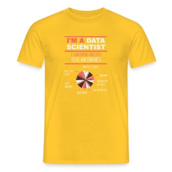I’m a Data Scientist Boring Info into Awesomeness - Männer T-Shirt - Gelb - Vorne - AI Model Male 178 dark (178cm)