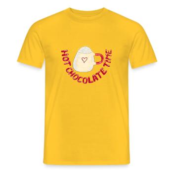 Wärm dich mit Liebe - Momente voller Schokolade - Männer T-Shirt - Gelb - Vorne - AI Model Male 178 dark (178cm)