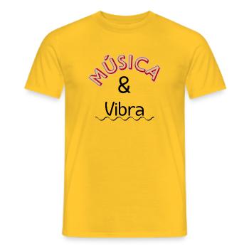 Bonnes ondes. Musique - T-shirt homme - jaune - Devant - AI Model Male 178 dark (178cm)