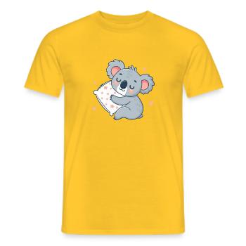 Cuddly Koala Pastel Star Pillow - Men's T-Shirt - yellow - Front - AI Model Male 178 dark (178cm)