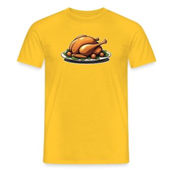Roasted Turkey Platter - Men's T-Shirt - yellow - Front - AI Model Male 178 dark (178cm)