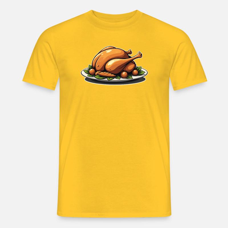Gebratene Putenplatte - Männer T-Shirt - Gelb