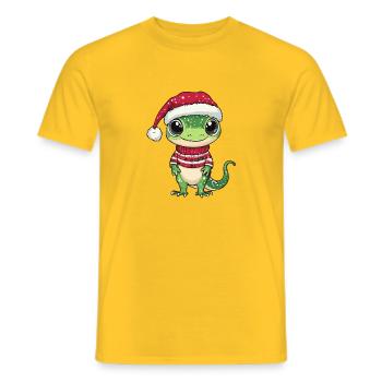 Lézard Gecko de Noël - T-shirt homme - jaune - Devant - AI Model Male 178 dark (178cm)
