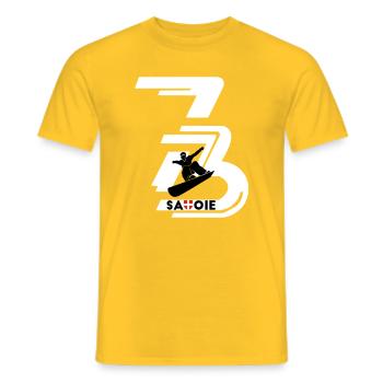 73 Savoie - T-shirt homme - jaune - Devant - AI Model Male 178 dark (178cm)