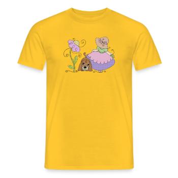 Maedchen_mit_Hund - T-shirt homme - jaune - Devant - AI Model Male 178 dark (178cm)