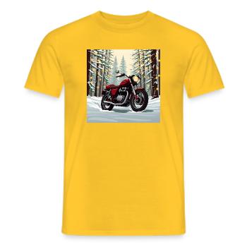 Ride Into Winter - Men's T-Shirt - yellow - Front - AI Model Male 178 dark (178cm)