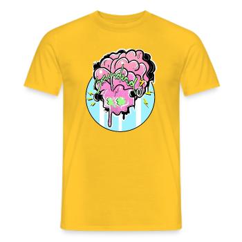 Brain Graffiti Power - Men's T-Shirt - yellow - Front - AI Model Male 178 dark (178cm)