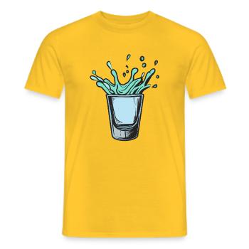Spritzglas Splash in Teal Neon - Männer T-Shirt - Gelb - Vorne - AI Model Male 178 dark (178cm)