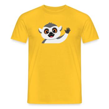Winkender Lemur Freund - Männer T-Shirt - Gelb - Vorne - AI Model Male 178 dark (178cm)