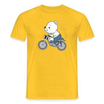 Ourson Motard Aventure - T-shirt homme - jaune - Devant - AI Model Male 178 dark (178cm)