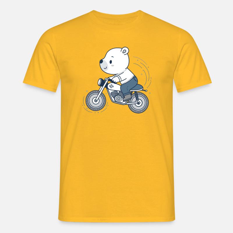 Biker Adventure Bear - Männer T-Shirt - Gelb