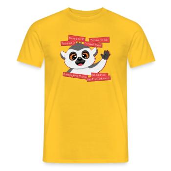 Panda Grüße: The Art of Tschau - Männer T-Shirt - Gelb - Vorne - AI Model Male 178 dark (178cm)