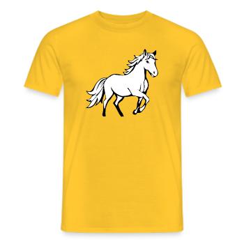 weißes Pferd weiß Kinder T-shirt Geschenk - Männer T-Shirt - Gelb - Vorne - AI Model Male 178 dark (178cm)