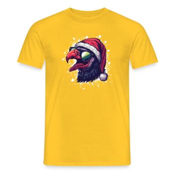 Harpie oiseau Noël drôle d’aigle - T-shirt homme - jaune - Devant - AI Model Male 178 dark (178cm)