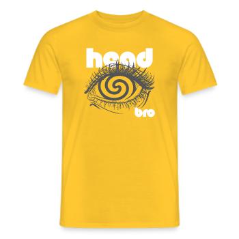 Spiral Eye Psychedelic Enigma - Men's T-Shirt - yellow - Front - AI Model Male 178 dark (178cm)