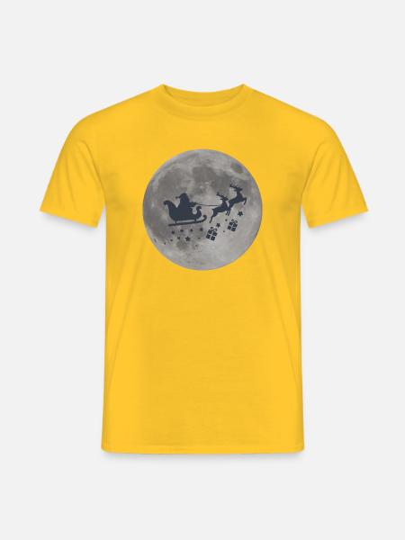 Magische Vollmondnacht mit Santa & Rentieren - Männer T-Shirt - Gelb
