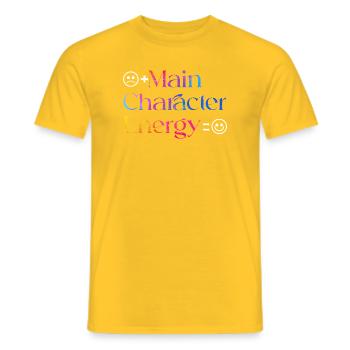 Main Character Energy smilie - Men's T-Shirt - yellow - Front - AI Model Male 178 dark (178cm)