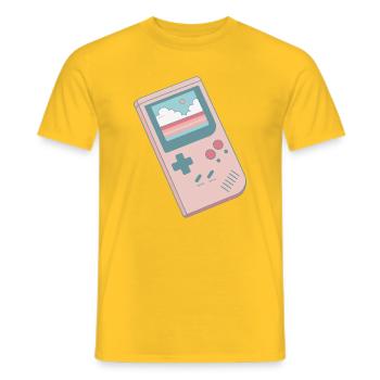 Pastel retro console table - Men's T-Shirt - yellow - Front - AI Model Male 178 dark (178cm)