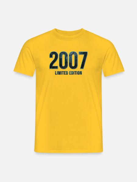 18. Geburtstag 2007 Limited Edition T-Shirt - Männer T-Shirt - Gelb