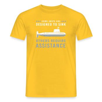 4. Juli Uboot Submarine Veteran Marine USA - Männer T-Shirt - Gelb - Vorne - AI Model Male 178 dark (178cm)