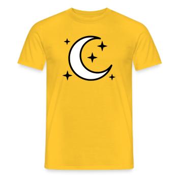 Mondsichel & Sterne | Magische Nacht - Männer T-Shirt - Gelb - Vorne - AI Model Male 178 dark (178cm)