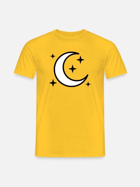 Crescent Moon & Stars | Magic Night - Men's T-Shirt - yellow