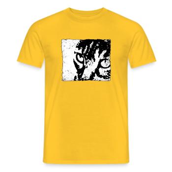 Portrait d’animal contrasté chat - T-shirt homme - jaune - Devant - AI Model Male 178 dark (178cm)