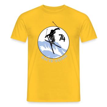 Design Haute-Savoie 74 - T-shirt homme - jaune - Devant - AI Model Male 178 dark (178cm)