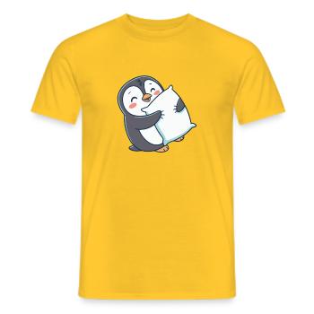 Penguin Heart & Soft Pillow - Men's T-Shirt - yellow - Front - AI Model Male 178 dark (178cm)