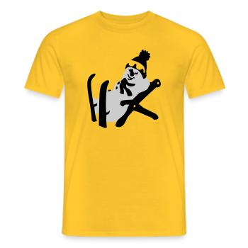 Snowman - Men's T-Shirt - yellow - Front - AI Model Male 178 dark (178cm)